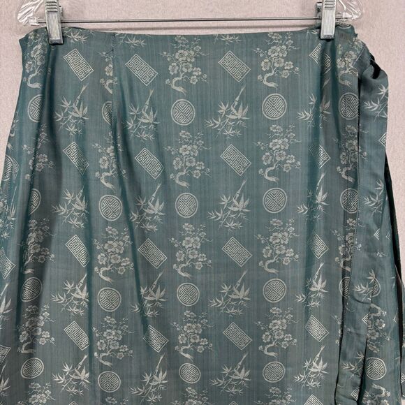 NHA MAY LAI Skirt M Wrap Tie Belt Brocade Vietnamese Traditional Sarong Blue - Picture 3 of 13